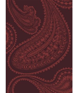 Cole & Son Rajapur Rose On Dark Crimson Fabric