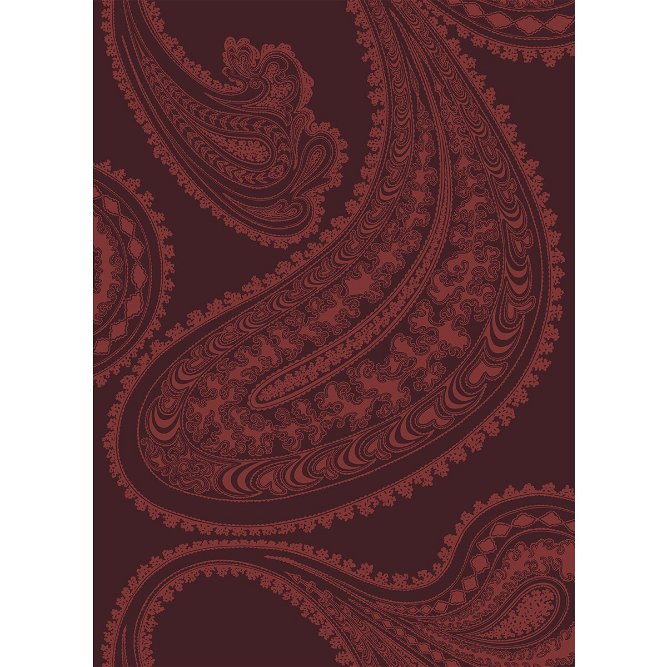 Cole &amp; Son Rajapur Rose On Dark Crimson Fabric
