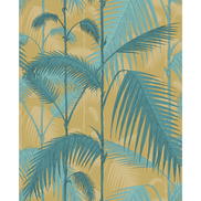 Cole & Son Palm Jungle Orchre & Petrol Fabric
