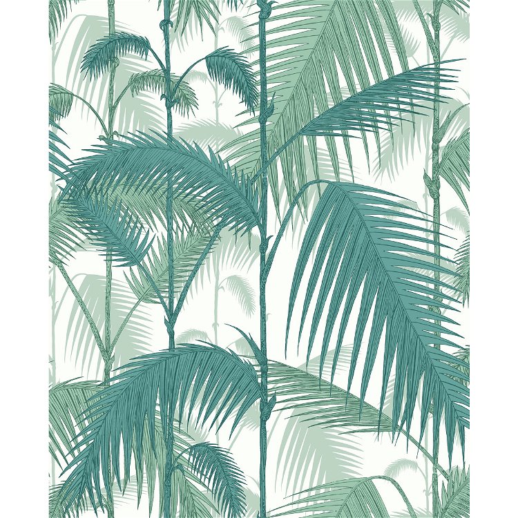 Cole & Son Palm Jungle Tea Viridian Chalk Fabric