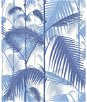 Cole & Son Palm Jungle Hyacinth On White Fabric