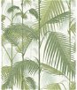 Cole & Son Palm Jungle Olive Green On White Fabric