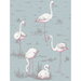 Cole & Son Flamingos White/Fuchsia On Seafoam Fabric
