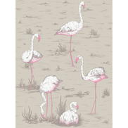 Cole & Son Flamingos White/Fuchsia On Tup Fabric