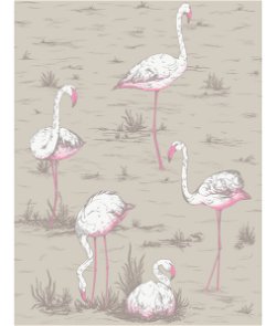 Cole & Son Flamingos White/Fuchsia On Tup