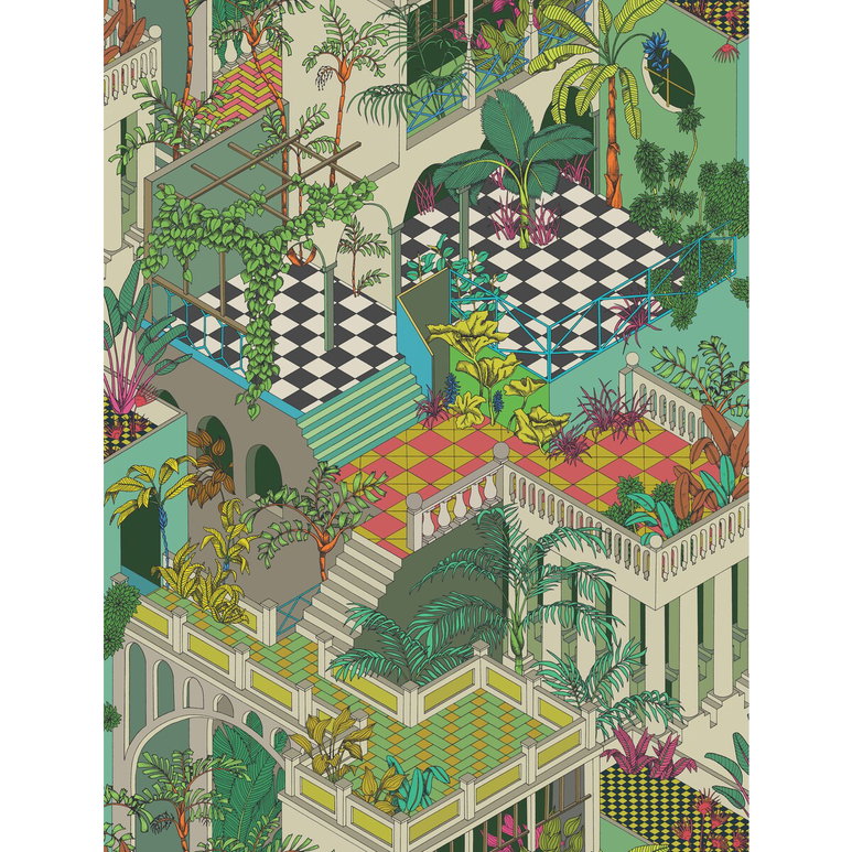 Cole &amp; Son Miami Olive Green Multi Fabric