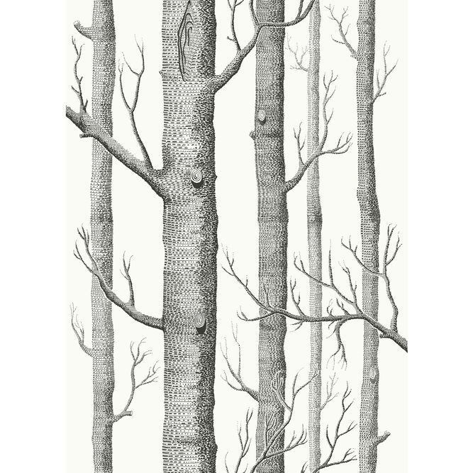 Cole &amp; Son Woods Black/White Fabric
