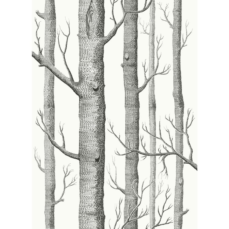 Cole & Son Woods Black/White Fabric