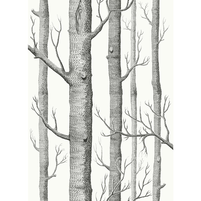 Cole &amp; Son Woods Black/White Fabric