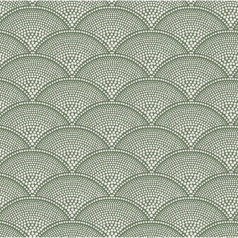 Cole &amp; Son Feather Fan Cream On Olive Fabric