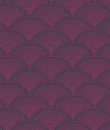 Cole & Son Feather Fan Magenta Charcoal Fabric