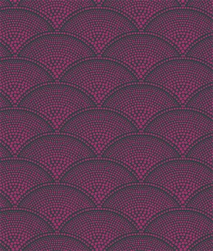 Cole & Son Feather Fan Magenta Charcoal Fabric