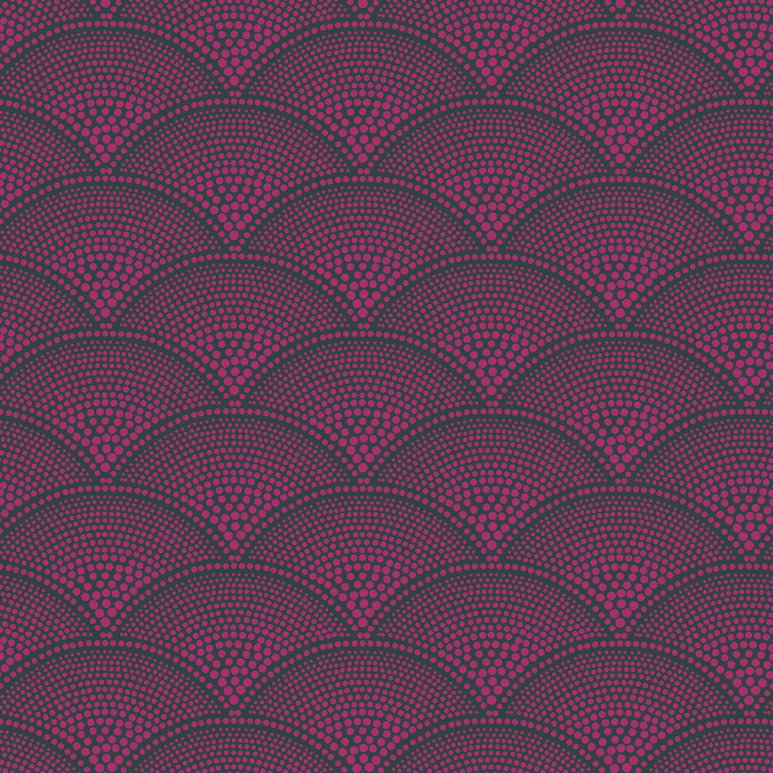 Cole &amp; Son Feather Fan Magenta Charcoal Fabric