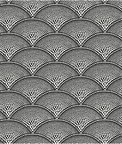 Cole & Son Feather Fan White On Black Fabric