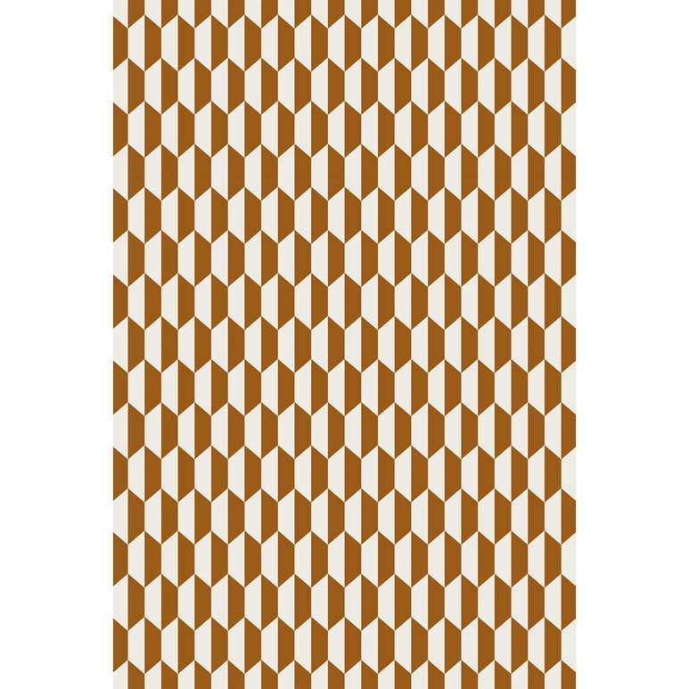 Cole &amp; Son Tile Dark Ginger Cream Fabric