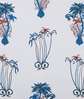 Clarke & Clarke Jungle Palms Blue Fabric