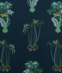 Clarke & Clarke Jungle Palms Navy Fabric