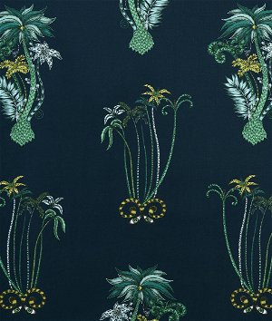 Clarke & Clarke Jungle Palms Navy Fabric