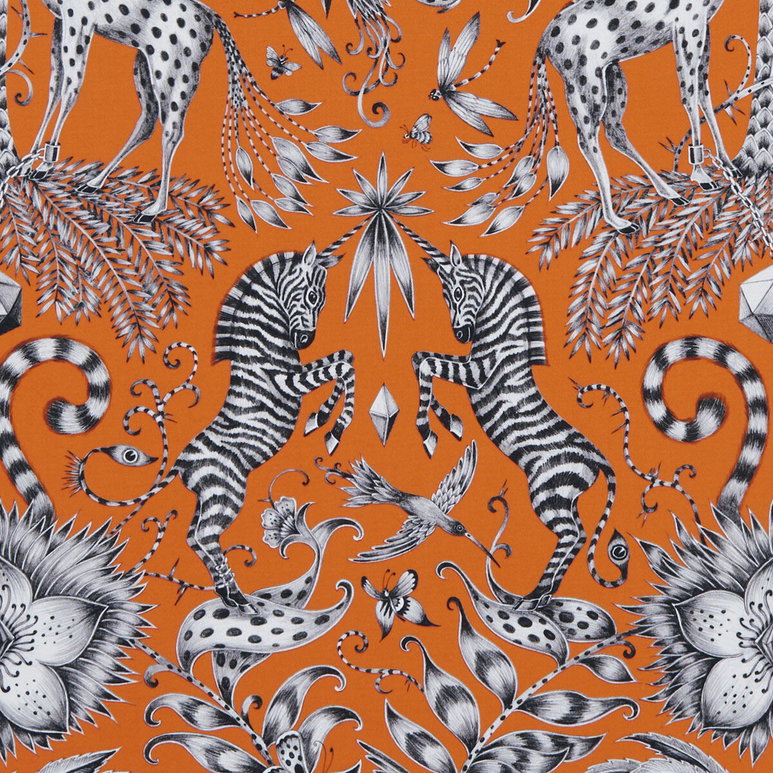 Clarke &amp; Clarke Kruger Flame Fabric