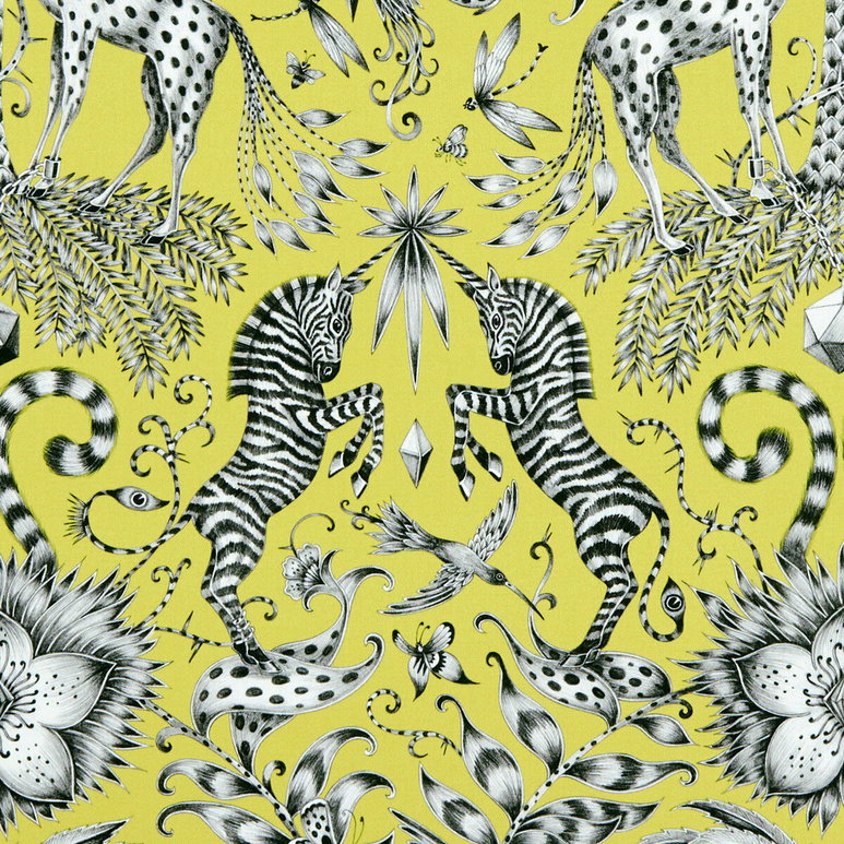 Clarke &amp; Clarke Kruger Lime Fabric