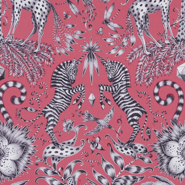 Clarke &amp; Clarke Kruger Magenta Fabric