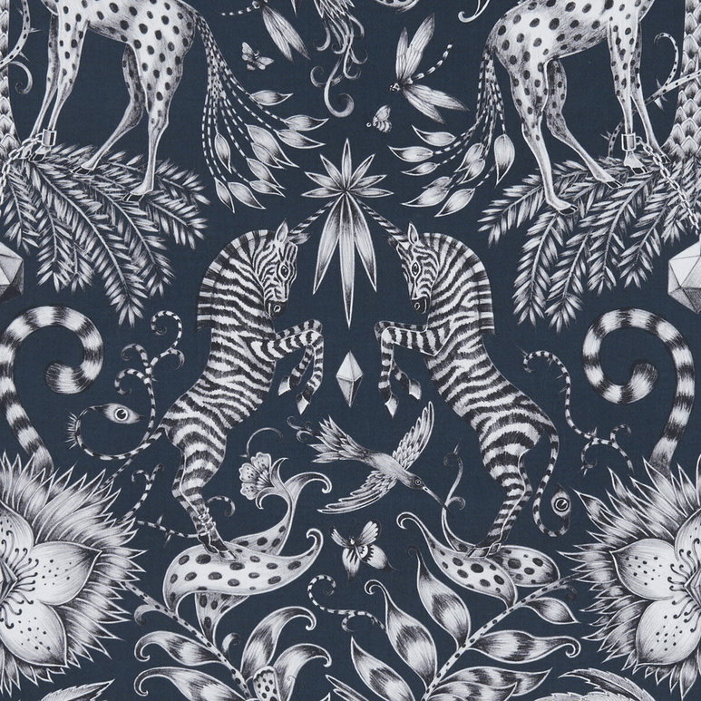 Clarke &amp; Clarke Kruger Navy Fabric