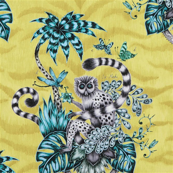 Clarke &amp; Clarke Lemur Lime Fabric