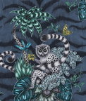 Clarke & Clarke Lemur Navy Fabric