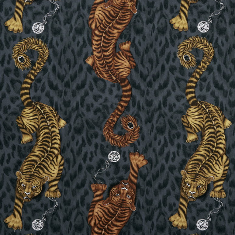 Clarke &amp; Clarke Tigris Flame Fabric