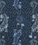 Clarke & Clarke Tigris Navy Fabric