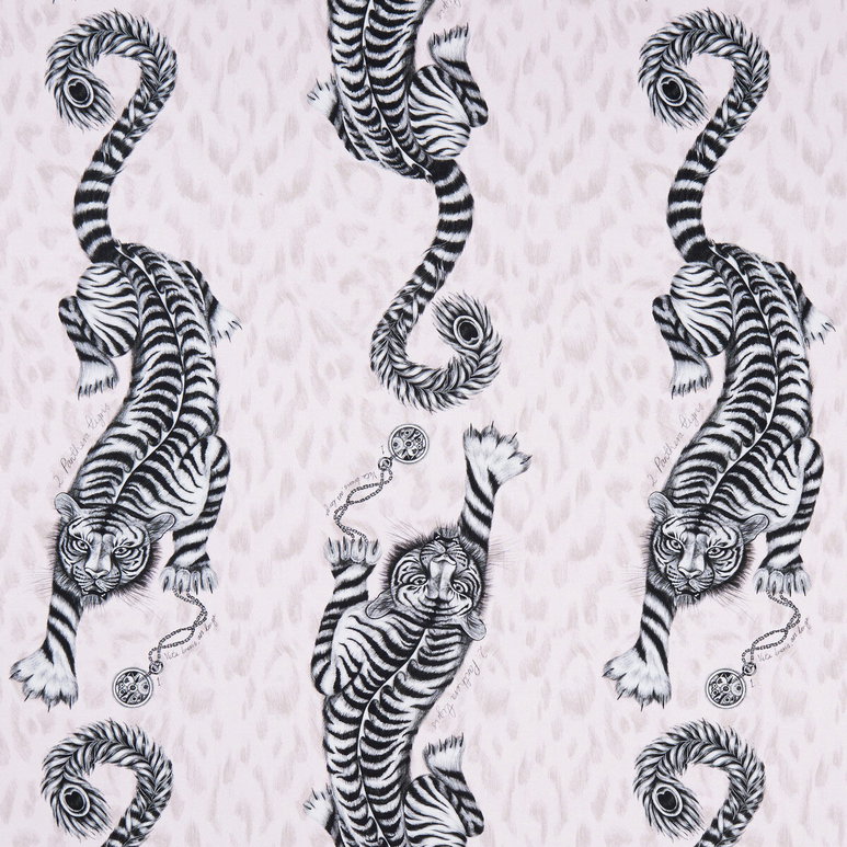 Clarke &amp; Clarke Tigris Pink Fabric