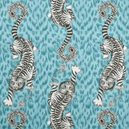 Clarke & Clarke Tigris Teal Fabric