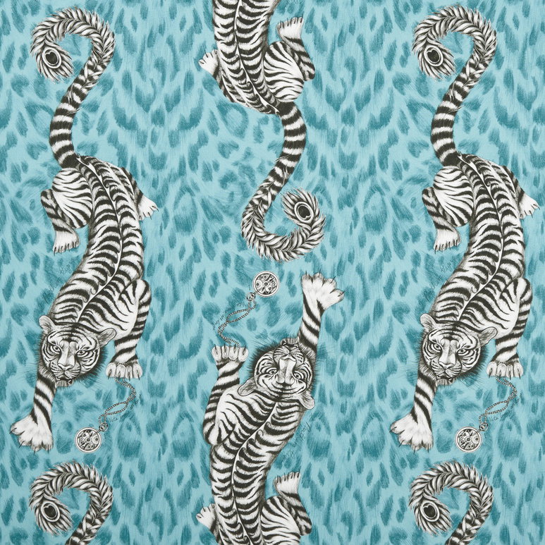 Clarke &amp; Clarke Tigris Teal Fabric