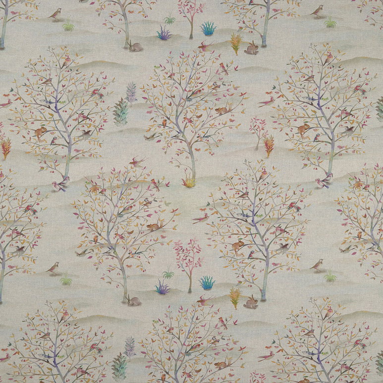 Clarke &amp; Clarke Coppice Autumn/Cream Fabric