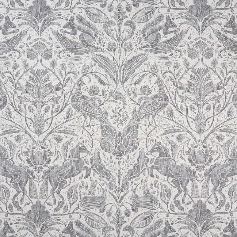 Clarke &amp; Clarke Forest Trail Smoke Fabric