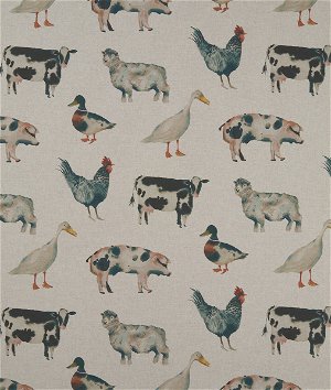 Clarke & Clarke On The Farm Linen Fabric