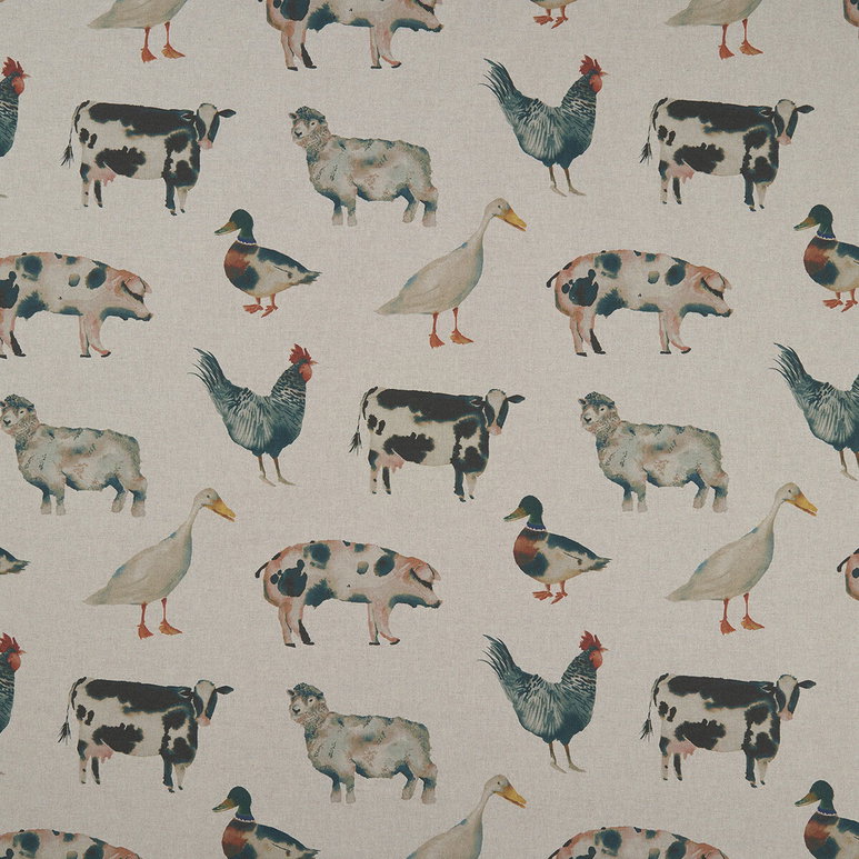 Clarke &amp; Clarke On The Farm Linen Fabric