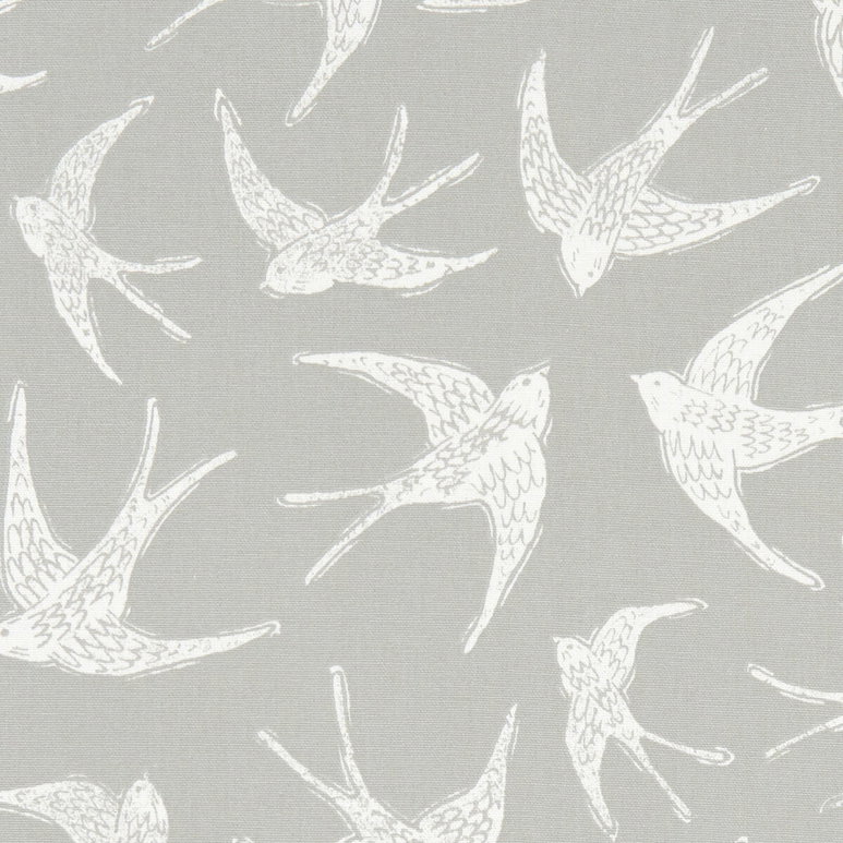 Clarke &amp; Clarke Fly Away Grey Fabric