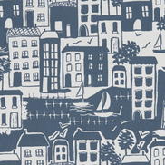 Clarke & Clarke Waterside Navy Fabric