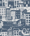 Clarke & Clarke Waterside Navy Fabric
