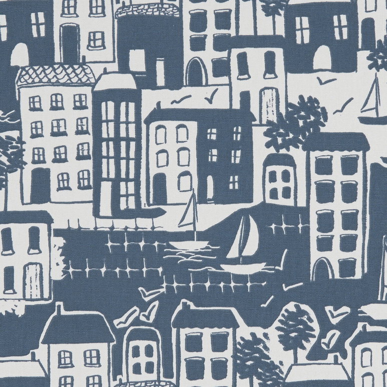 Clarke &amp; Clarke Waterside Navy Fabric
