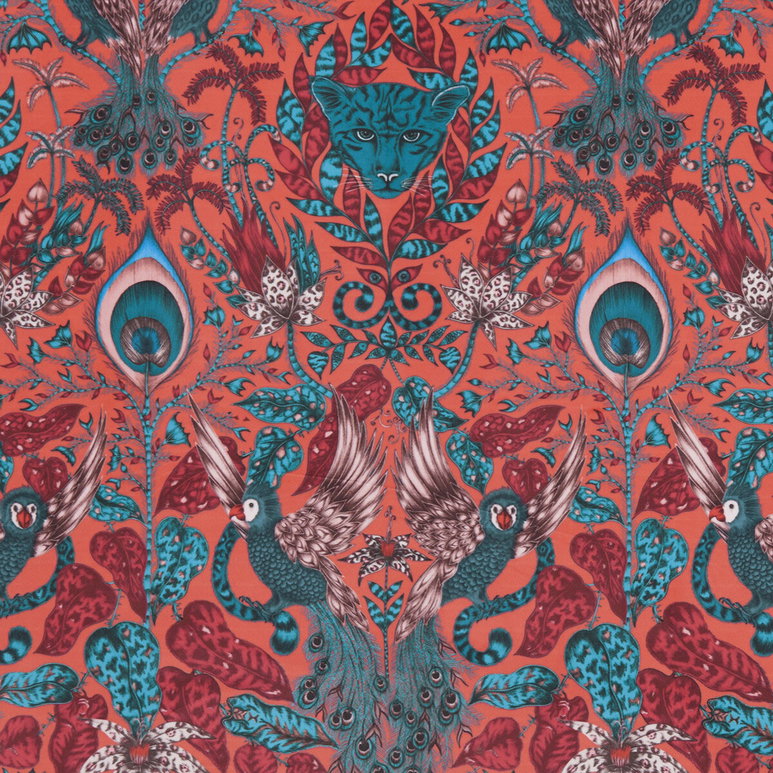 Clarke &amp; Clarke Amazon Velvet Red Fabric