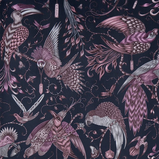 Clarke &amp; Clarke Audubon Velvet Pink Fabric