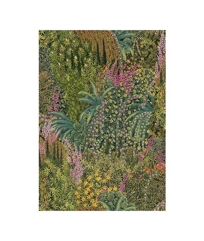 Cole & Son Cascade Velvet Leaf Green Fabric
