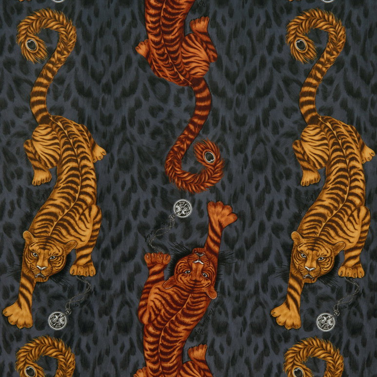 Clarke &amp; Clarke Tigris Velvet Flame Fabric