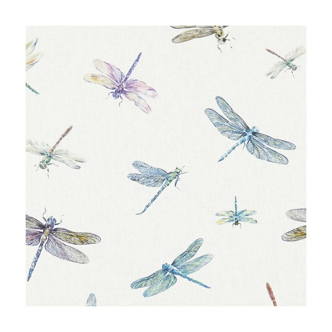 Clarke &amp; Clarke Dragonflies Cream Fabric