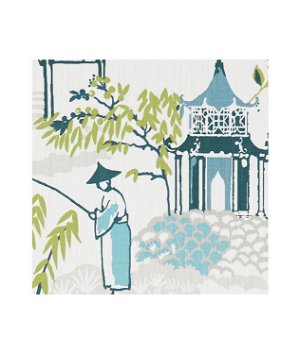 Clarke & Clarke Pagoda Apple/Denim Fabric