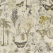 Clarke & Clarke Botany Charcoal/Chartreuse Fabric