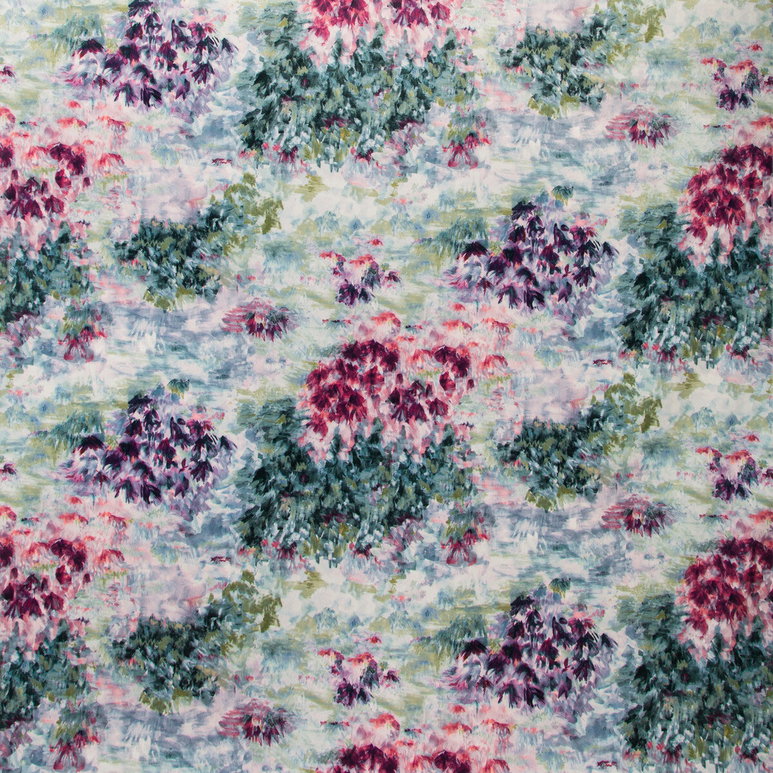 Clarke &amp; Clarke Fiore Slate/Amethyst Fabric