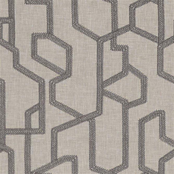 Clarke &amp; Clarke Labyrinth Charcoal Fabric
